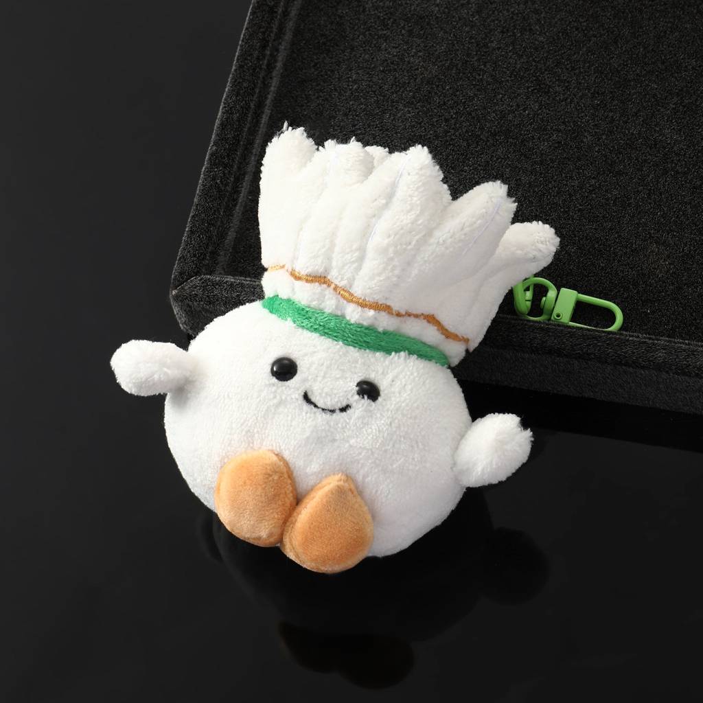Cute Plush Shuttlecock Bag Charm : C-BG-0031-WH