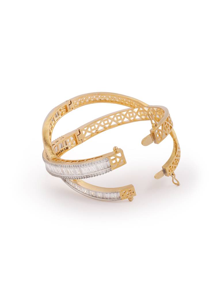 Crossed Baguette Ribbon Bracelet : YI24A0887B
