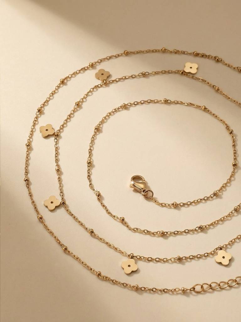 Golden Clover Waist Chain For Women - Waterproof & Anti-Tarnish : W0016