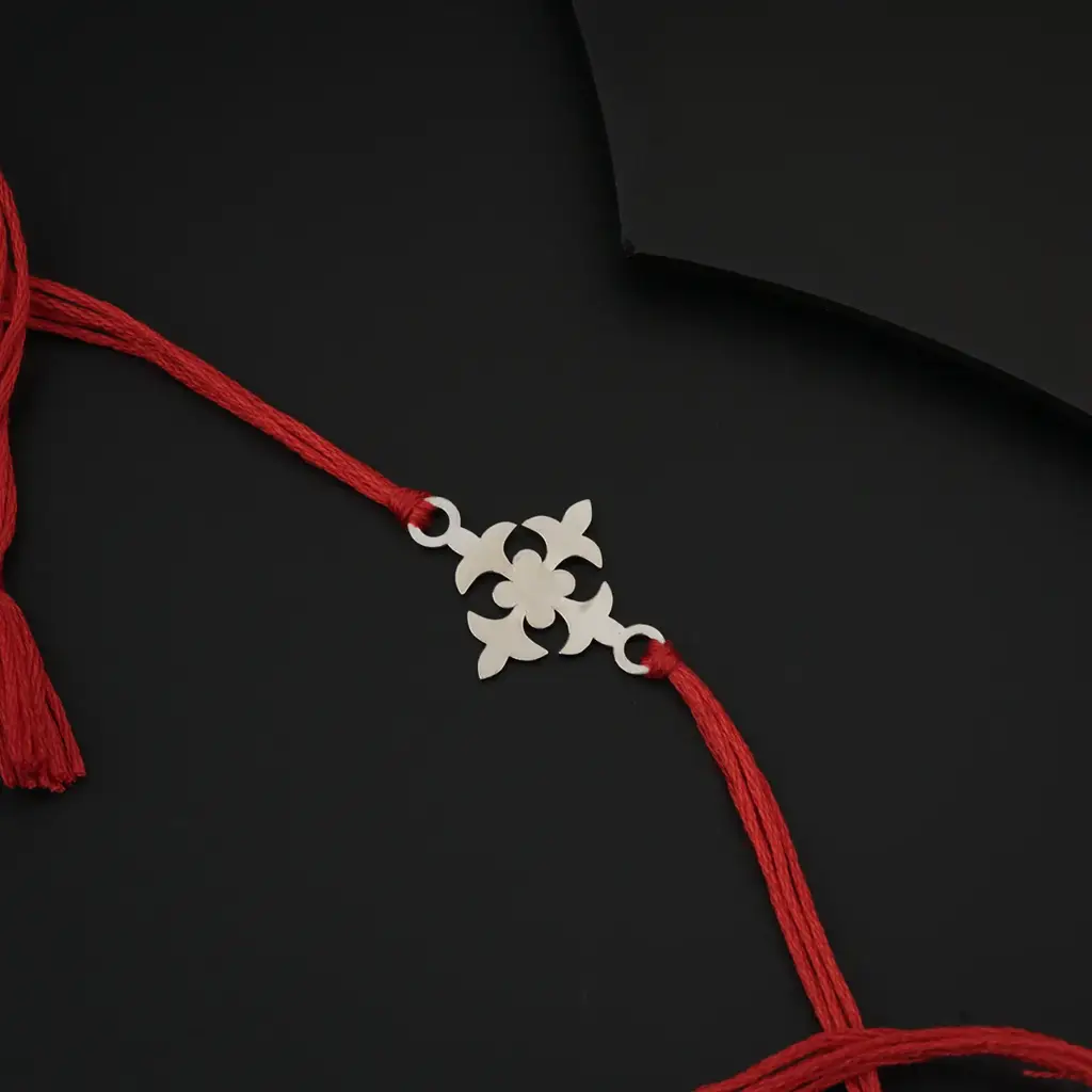 Silver Laser Cut Rakhi : 15828119