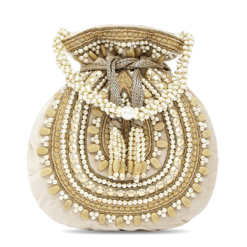 Potli Bags For Women Evening Bag Clutch Ethnic Bride Purse With Drawstring(P92Crm) : P92G