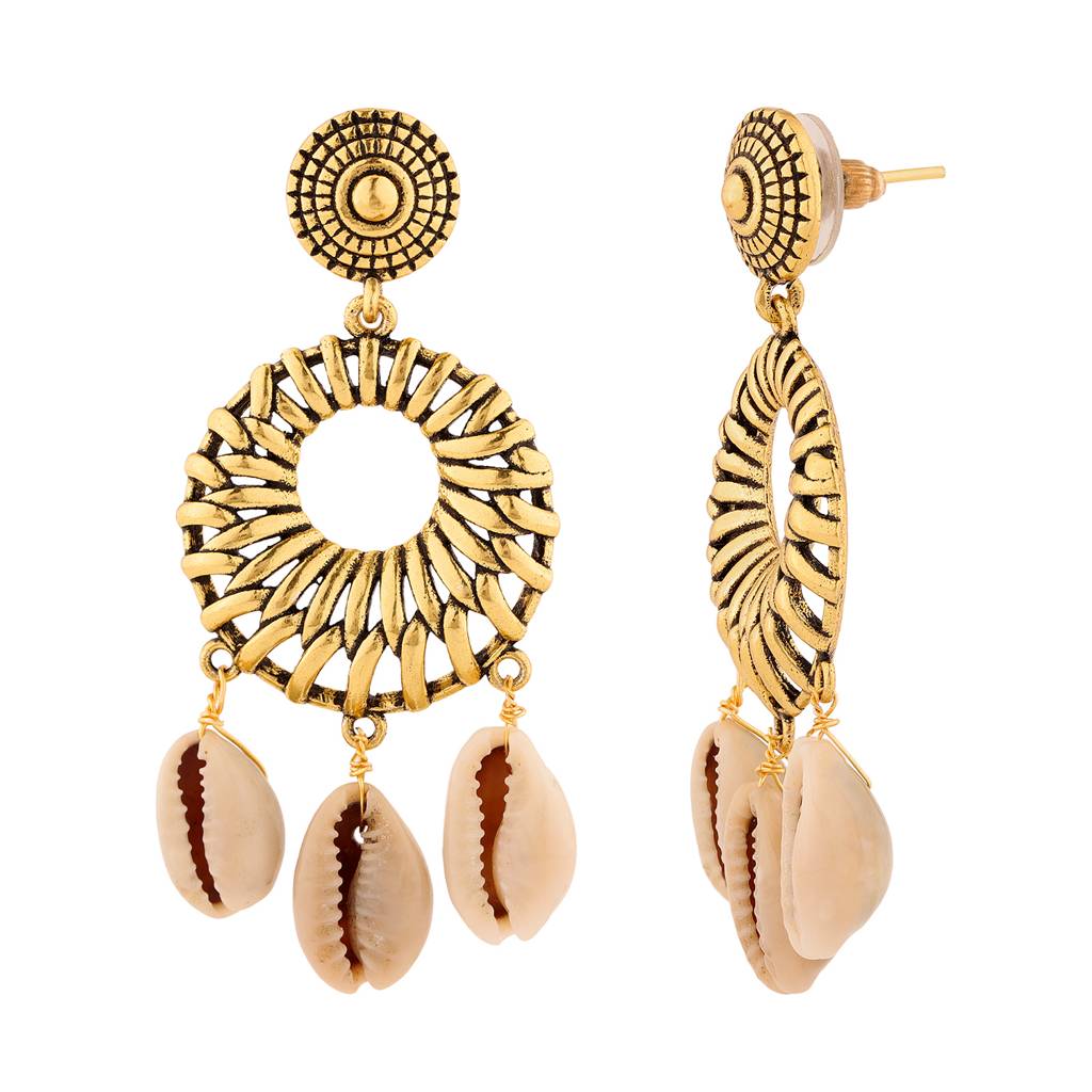 Woven Wonders Plain Dutch Weave Dangler Earrings : 8905124555202