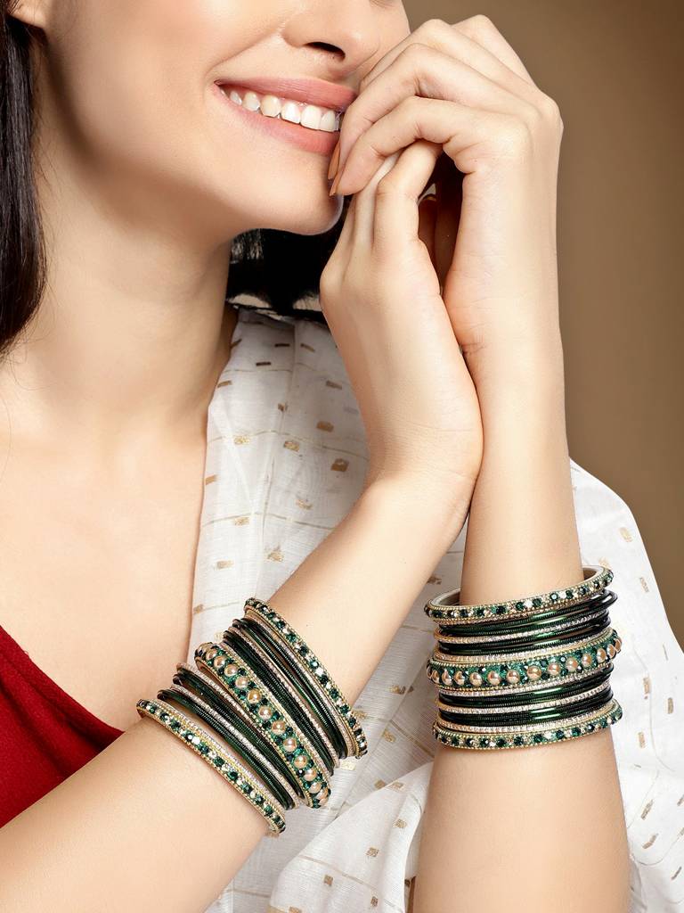 Metal Chuda Bangle Set For Women Wedding Bridal Indian Traditional Ethnic Jewellery : PF51B42G