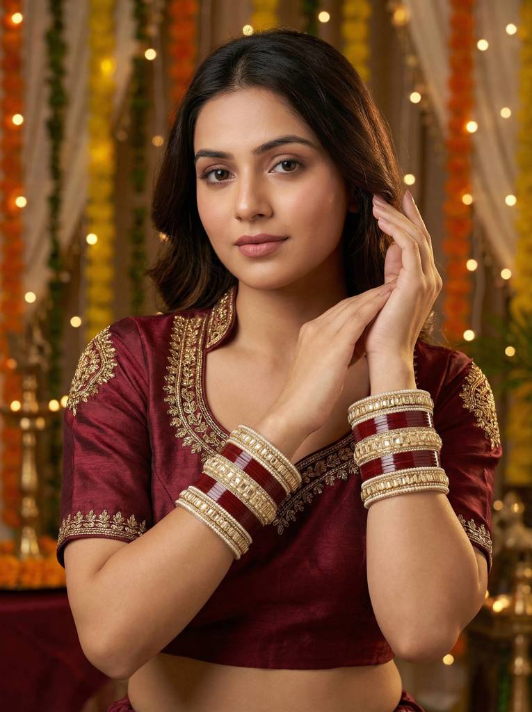 Designer Pearl Punjabi Bridal Chura : HB-45-24