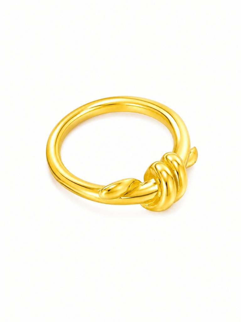 18K Gold Plated Stainless Steel Waterproof & Anti-Tarnish Golden Thorn Ring : R103ASSS6G