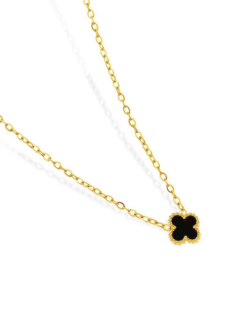 18K Gold Platedgolden Clover Necklace Stainless Steel Waterproof & Anti-Tarnish : N46SJSS0G