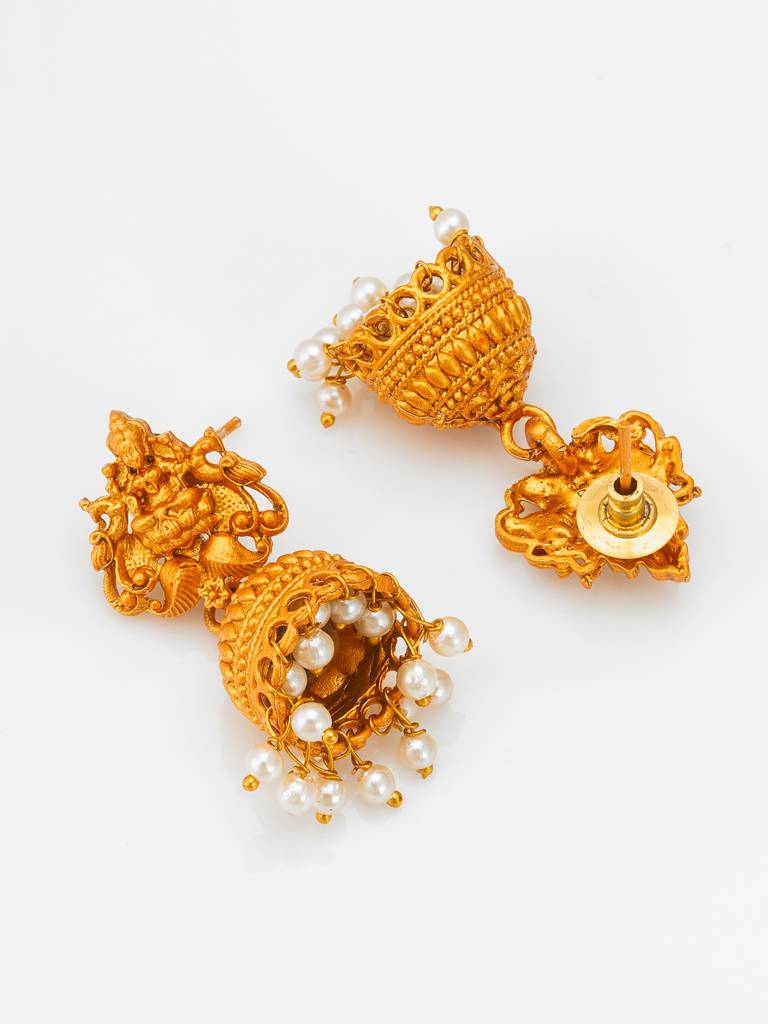 Temple Pendant Pearl Multi-Strand Necklace Set : NK4375
