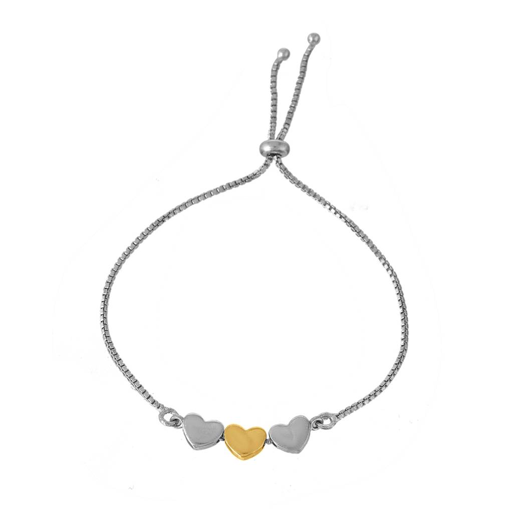 Valentine'S Day Hearts Of Eternity Dual Tone Silver Bracelet : 8905124554472