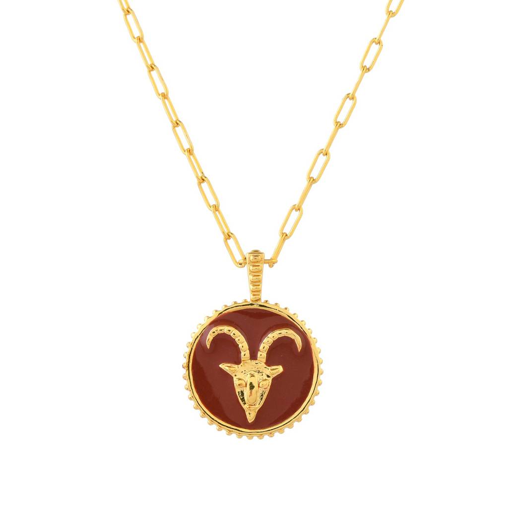 Zodiac Capricorn And Evil Eye Reversible Pendant : 8905124535723
