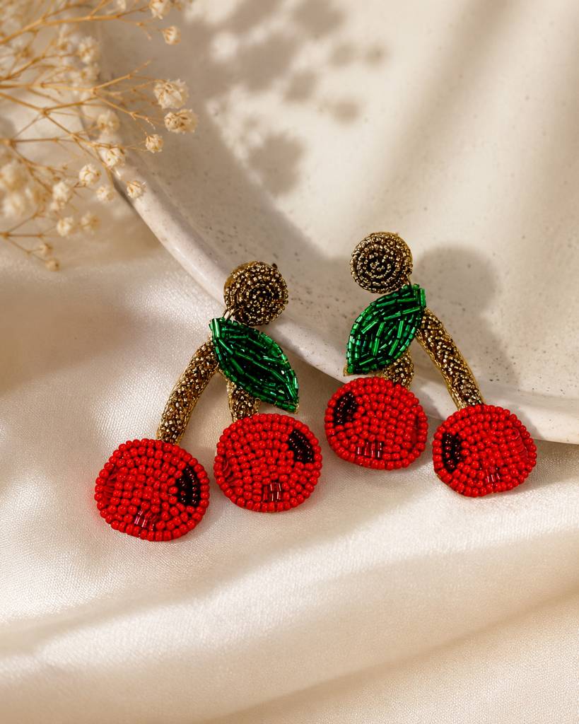 Cherry Berry Handmade Bead Earring : ERS002