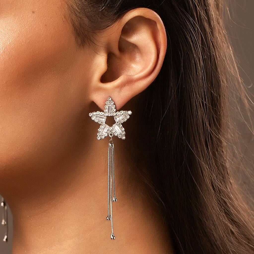 Korean Bling Twilight Starfall Earrings : 8905124563542