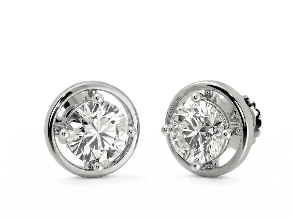 Square Diamond Cluster Stud Men'S Earrings | Multi Stone Grid Design : ER-CC-CZAI7-YE-Silver925-LabD