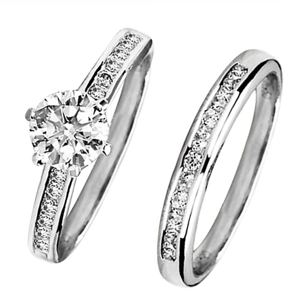 American Diamond Studded Silver Plated Finger Ring Set Of 2 Fashion Wear Stylish Jewellery Gift For Girls & Women ( : PX8R90-7