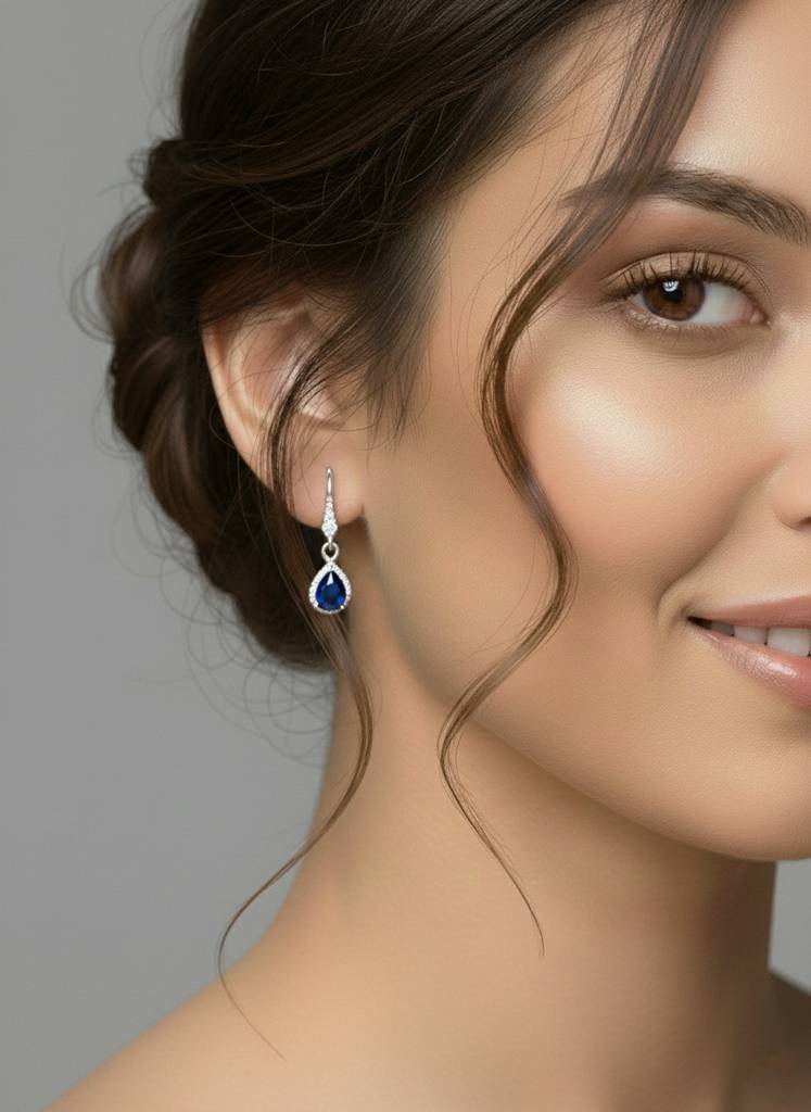 Combo Cubic Zirconia & Crystal Studded Hoop & Drop Earrings Fashion Jewellery Gift For Women & Girls : PX8E134B-PX8E75