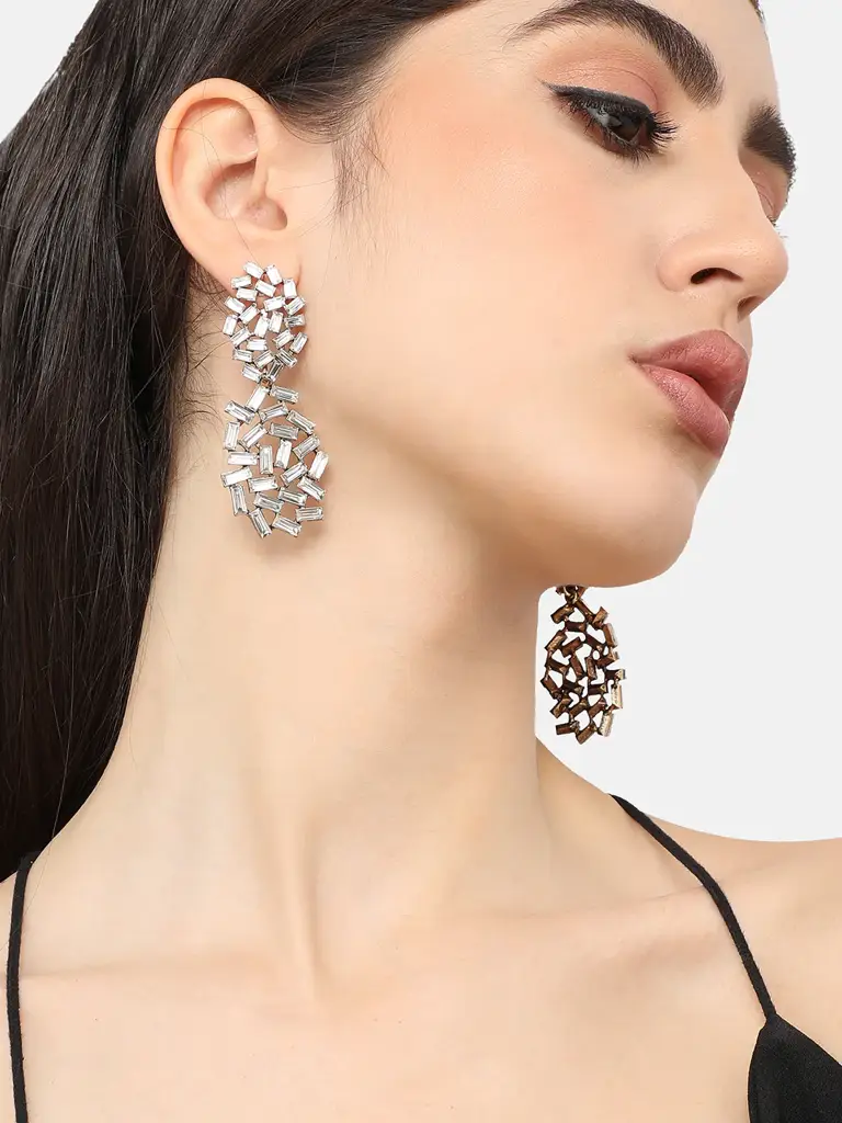 Shanika-Gold Plated Designer Stone Party Drop Earring For Women : SOHEAR4814