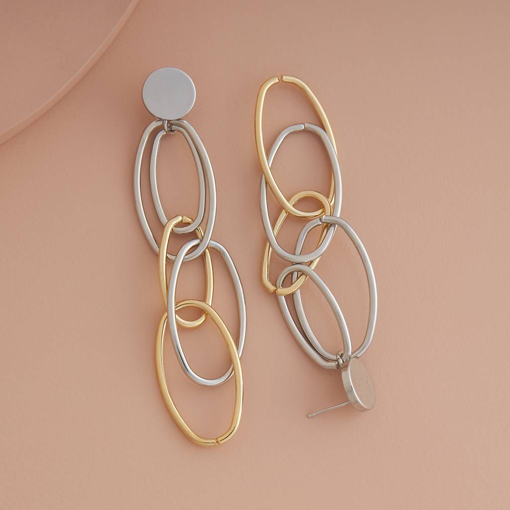 Rhodium-Gold - Plated Casual Wear Trendy Earring - 439322 : 439322
