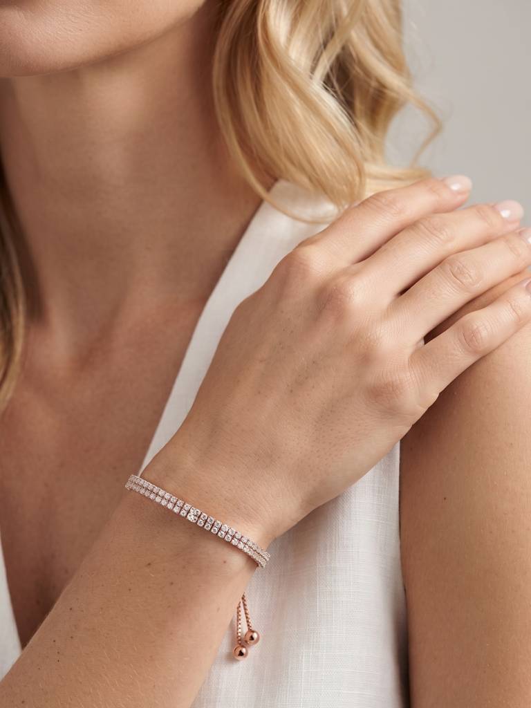 925 Silver Aurevia Crystal Row Bracelet For Women : BR-73