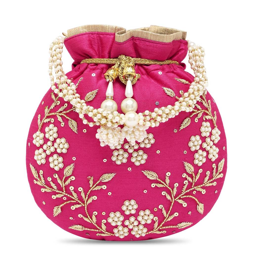 Rani Potli Bags For Women Evening Bag Clutch Ethnic Bride Purse With Drawstring (P86Rp) : P86RP