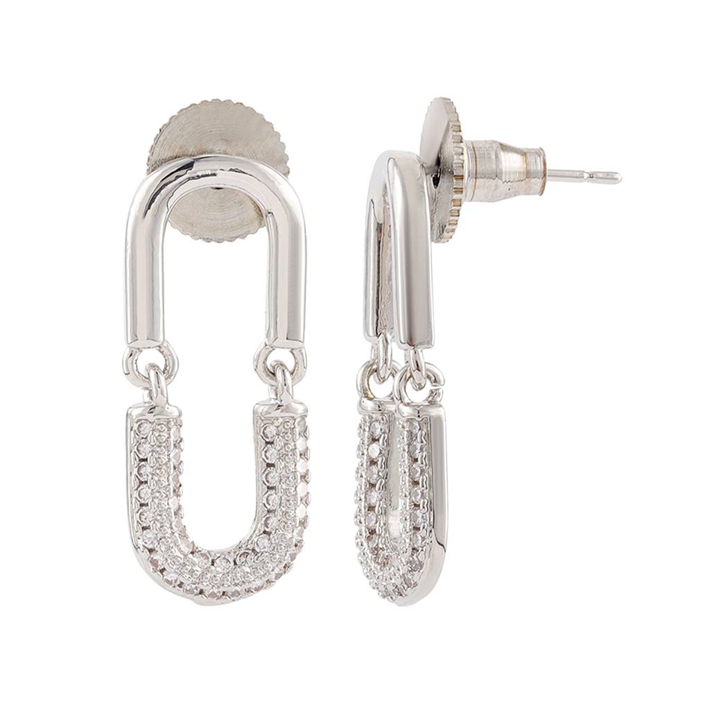 Korean Bling Silverspark Loop Drop Earrings : 8905124568318
