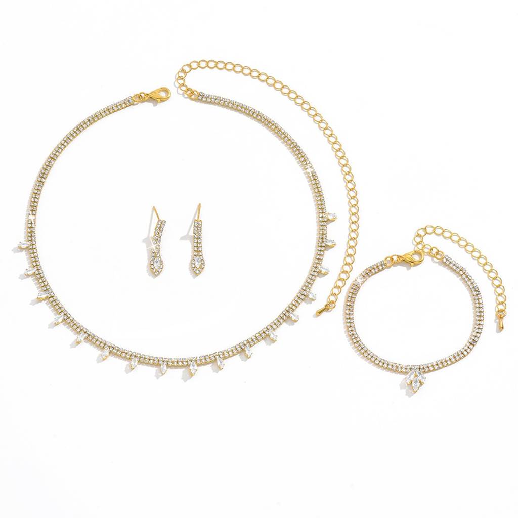 Necklace Bracelet And Drop Earring Set Fashion Jewellery - Gift For Women : PX9N156GW