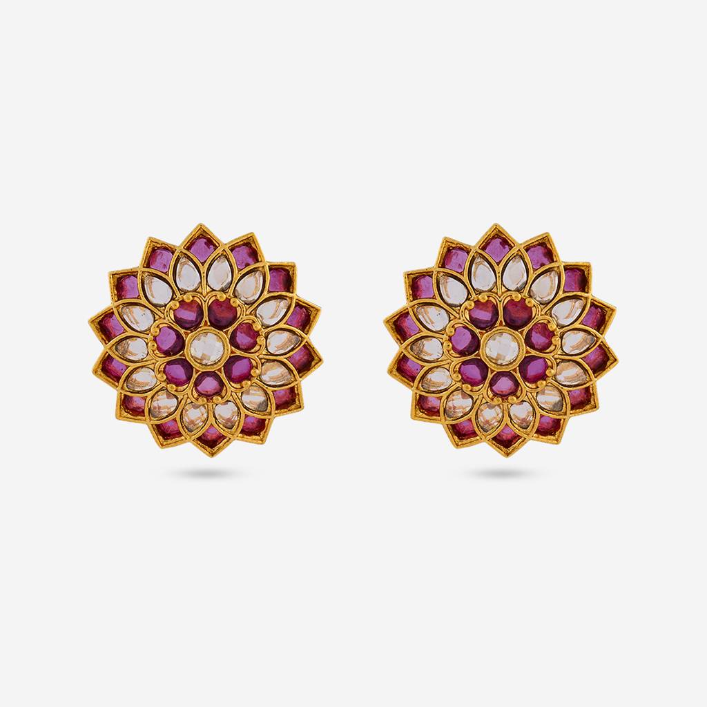 Ruby Gold - Plated Festive Antique Earring - 465168 : 465168