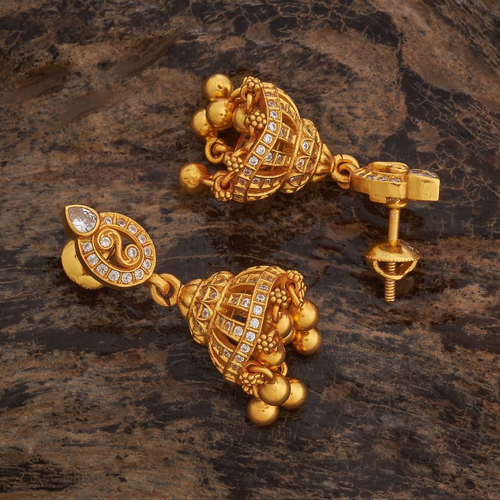 White Gold - Plated Festive Temple Earring - 434368 : 434368