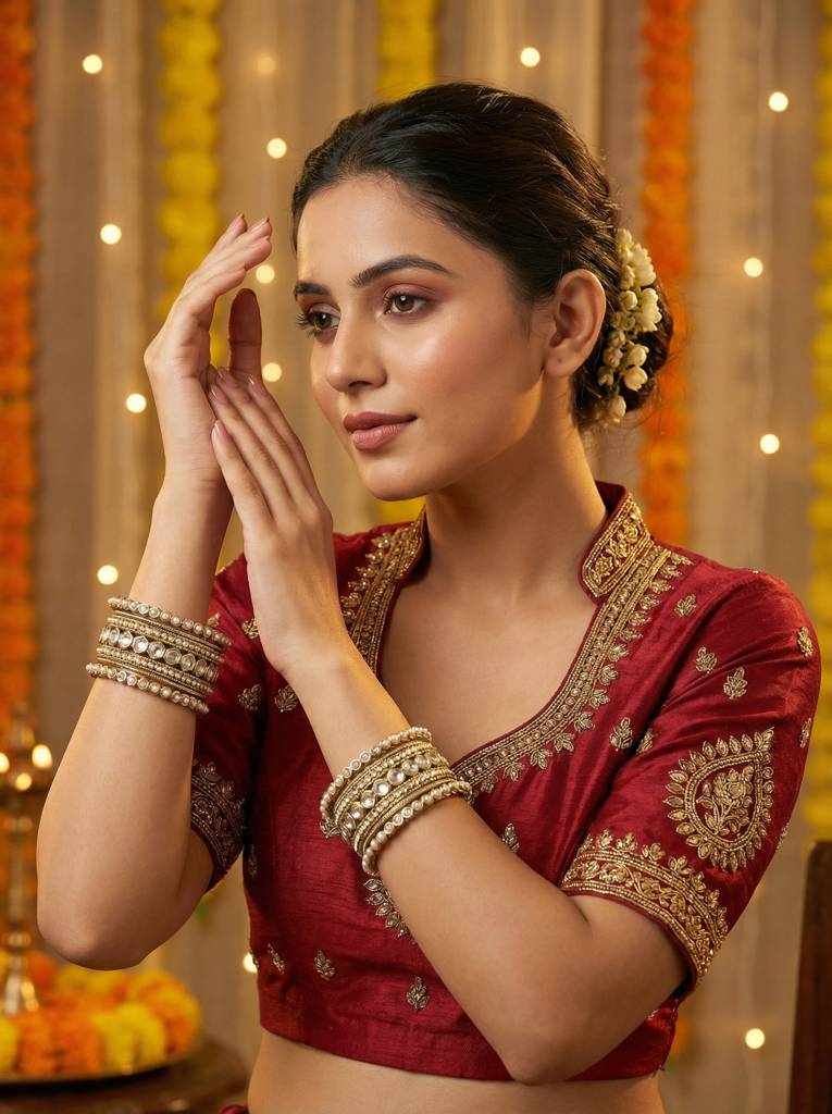 Bridal Antique Diamond Bangles : HB-80-24