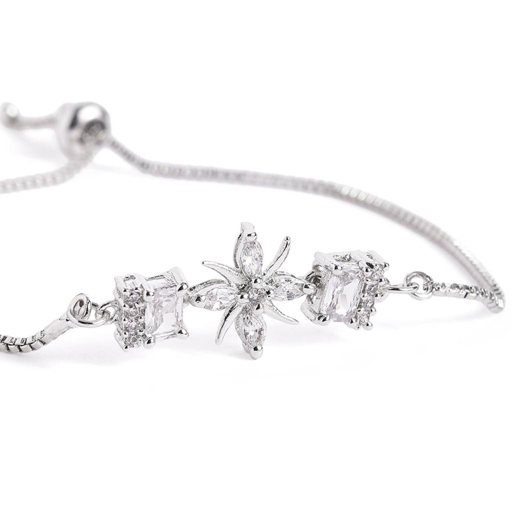 Cz Star Bracelet | Adjustable Chain | Minimal Luxe Style : AD-207-IRWE-BR
