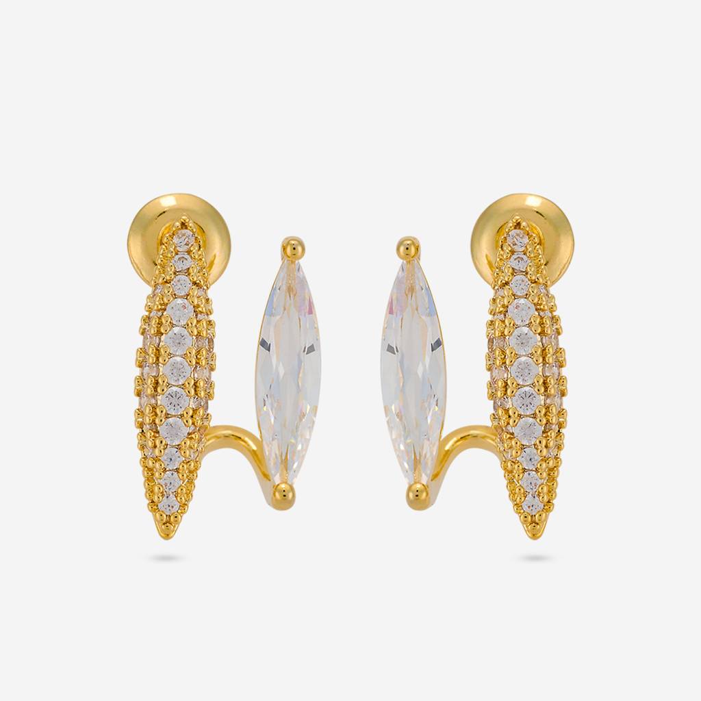 White Gold - Plated Casual Wear Trendy Zircon Earring - 464677 : 464677