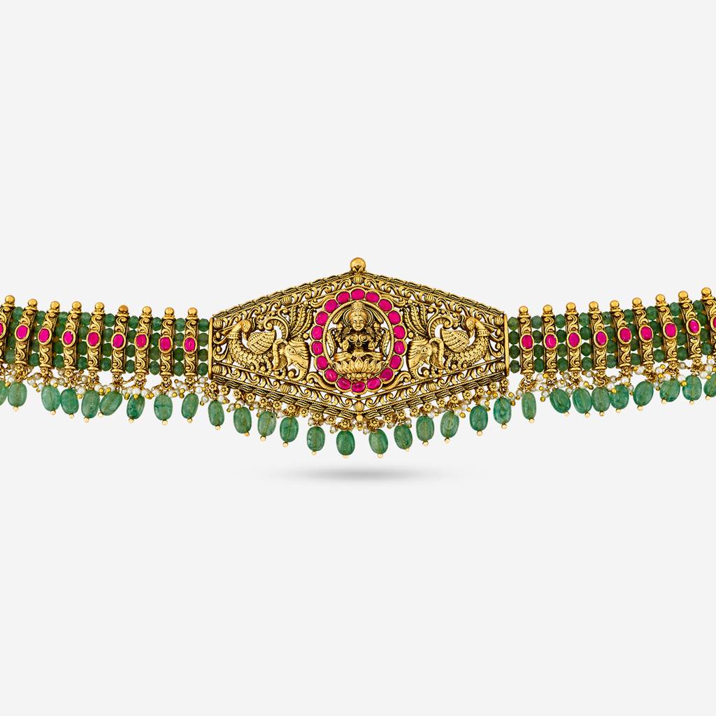 Ruby-Green Gold - Plated Bridal Antique Belt - 463367 : 463367