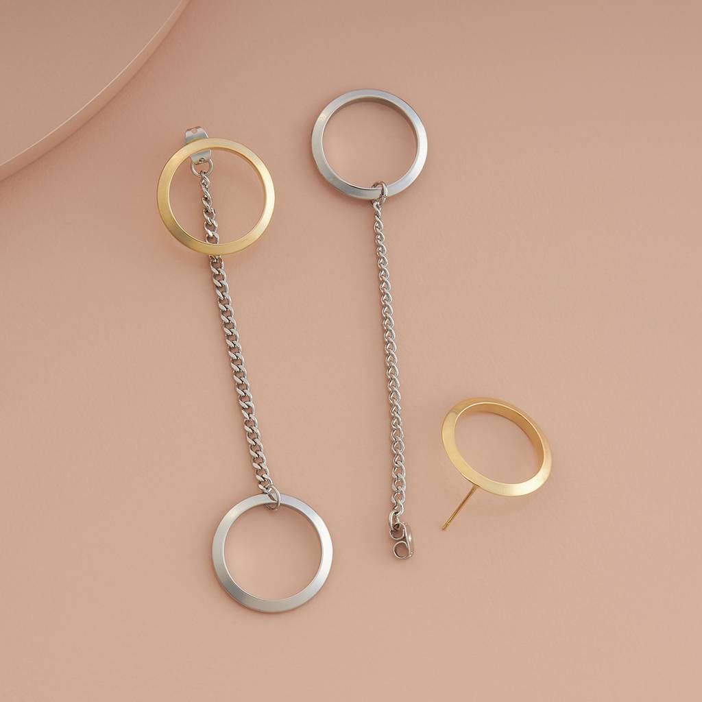 Rhodium-Gold - Plated Casual Wear Trendy Earring - 439324 : 439324