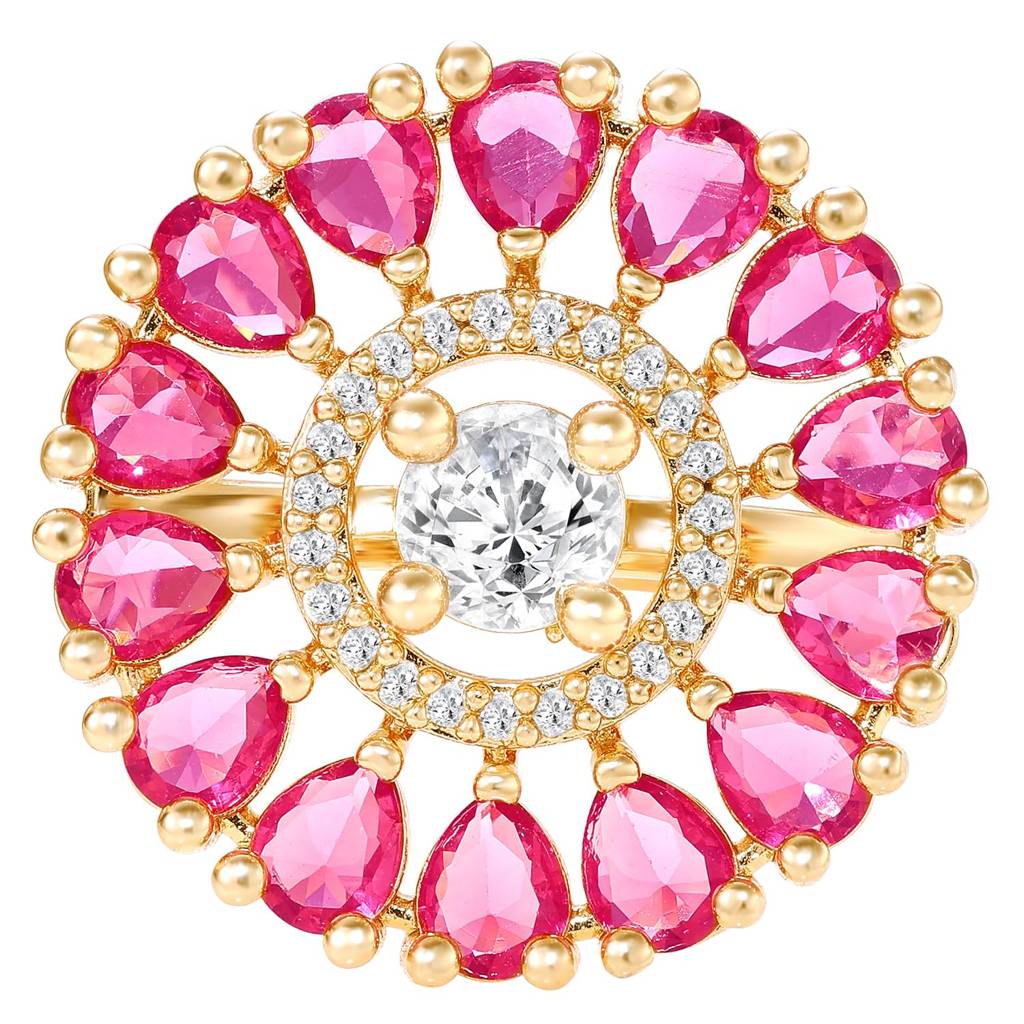 Ethnic Gold Plated Adjustable Fancy Finger Ring For Women : PF04R12RP