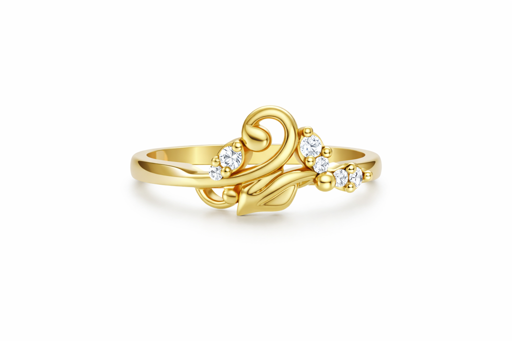 Flower-Shaped Zircon Stone Ladies Ring — For He : TRLRIMP0015