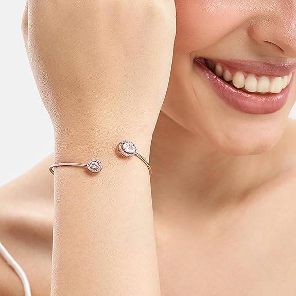 Rosegold  Ad Oval Cuff Bracelet – Lightweight Party Jewelry : AD-119-RGWEBR