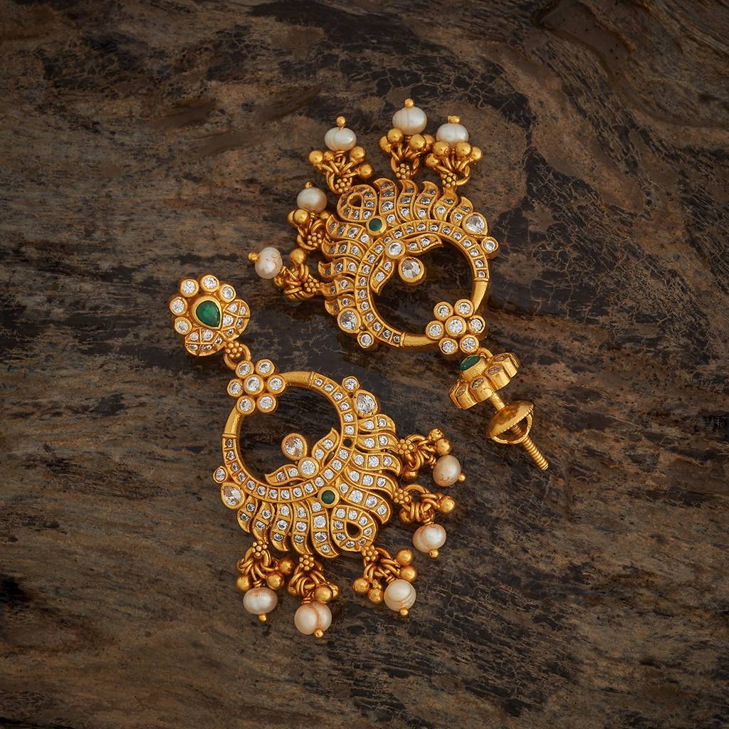 Green Gold - Plated Festive Temple Earring - 431410 : 431410