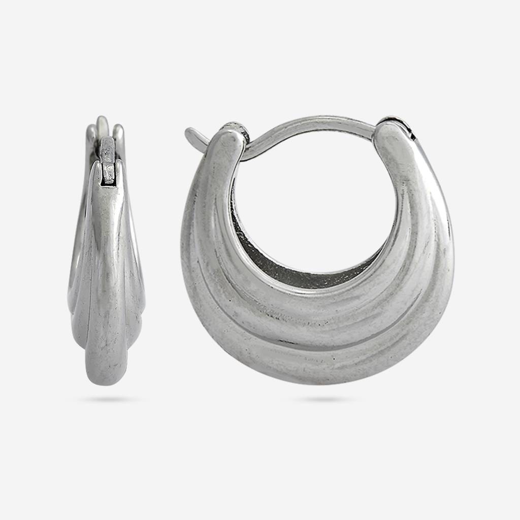 Rhodium - Plated Casual Wear Trendy Earring - 446755 : 446755