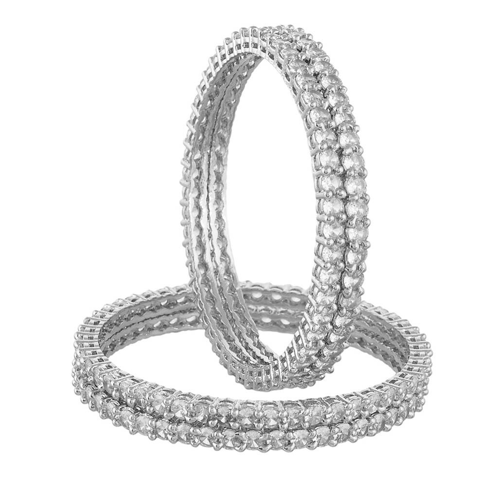Sparkling Elegance White Round Cut Cz Bracelets : 8905124523126