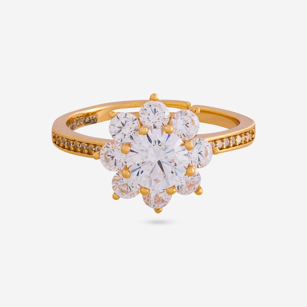White Gold - Plated Office Wear Silver Finger Ring - 465890 : 465890
