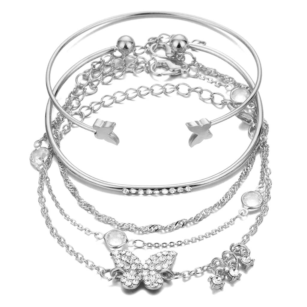 Silver Plated Cubic Zirconia Studded Adjustable And Openable Bracelets Fancy Stylish Fashion Jewellery For Women (P : PX8B104S