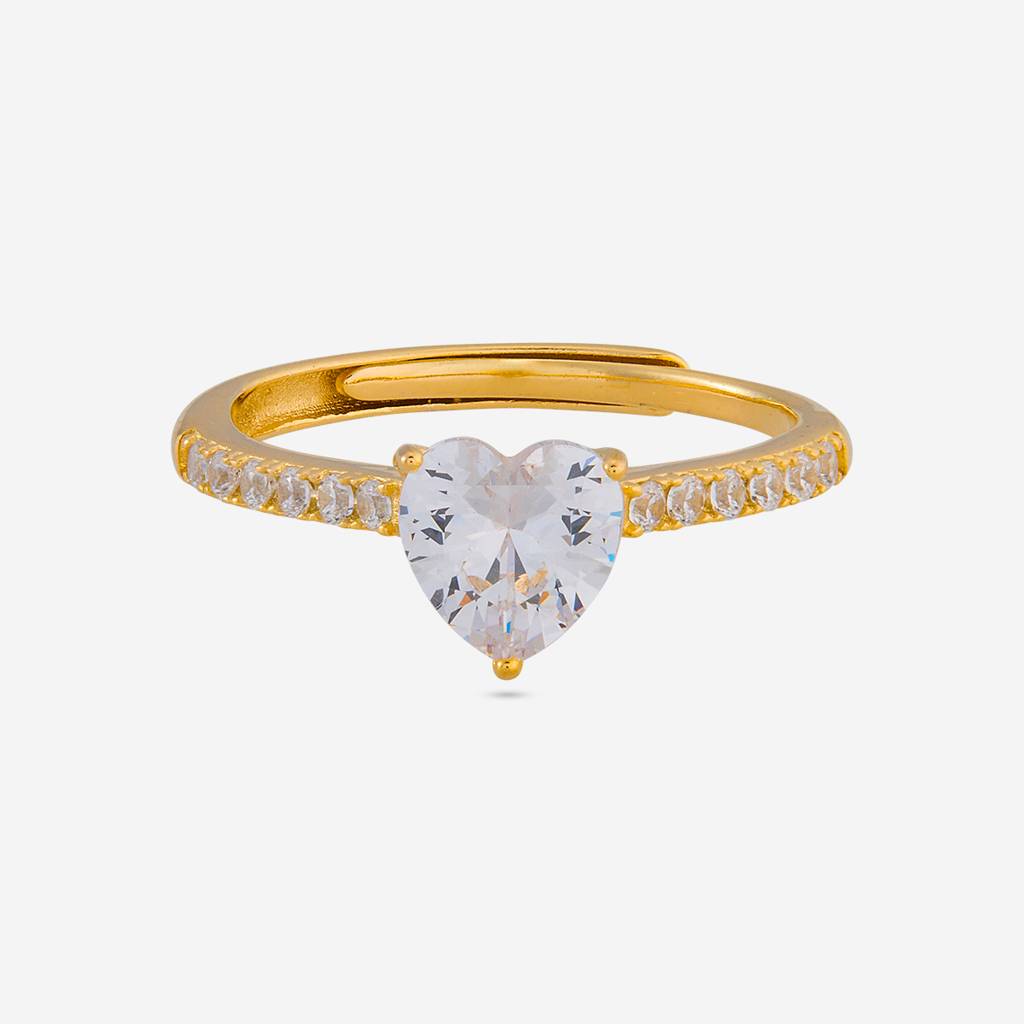 White - Plated Office Wear Silver Finger Ring - 473309 : 473309