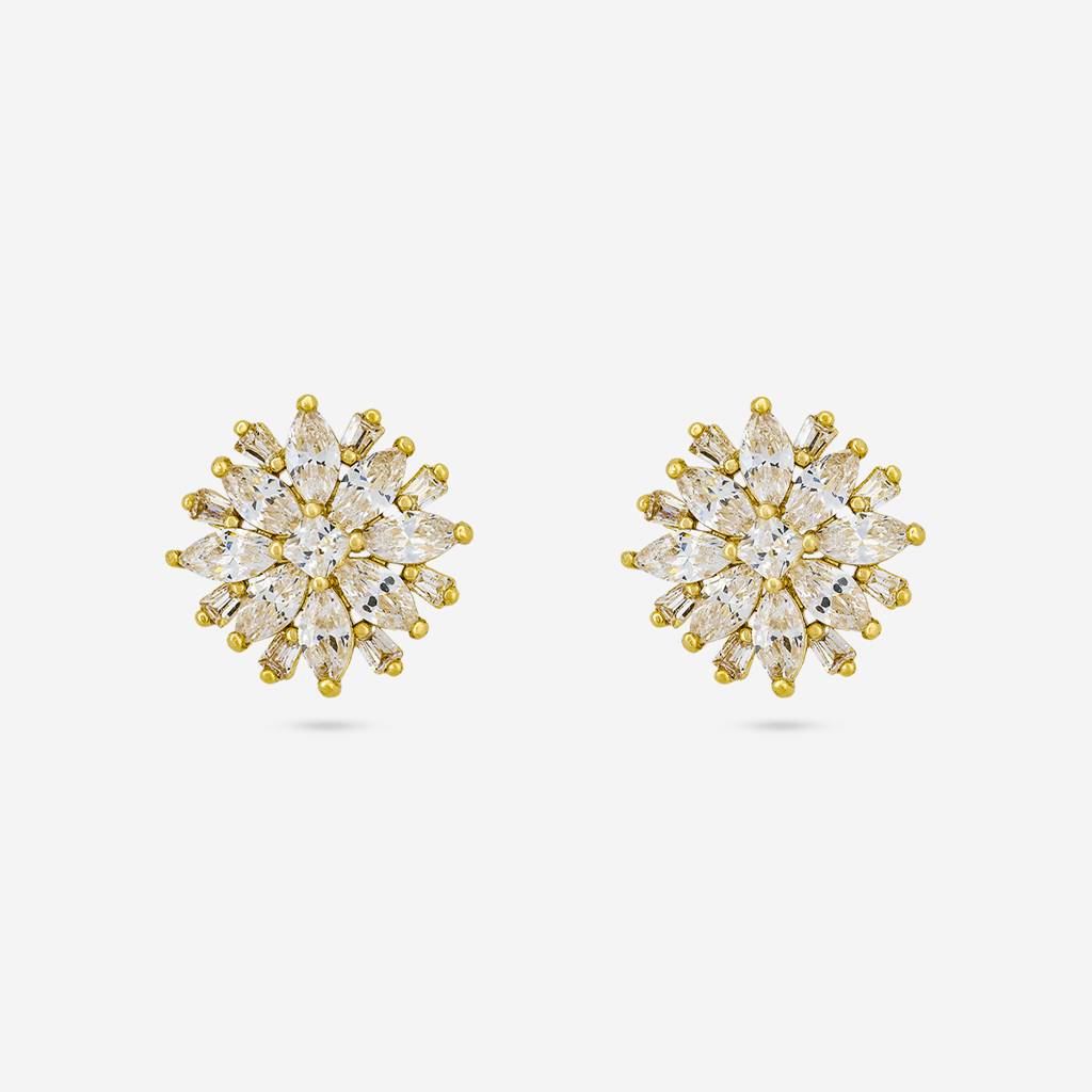 White Gold - Plated Casual Wear Trendy Zircon Earring - 460366 : 460366