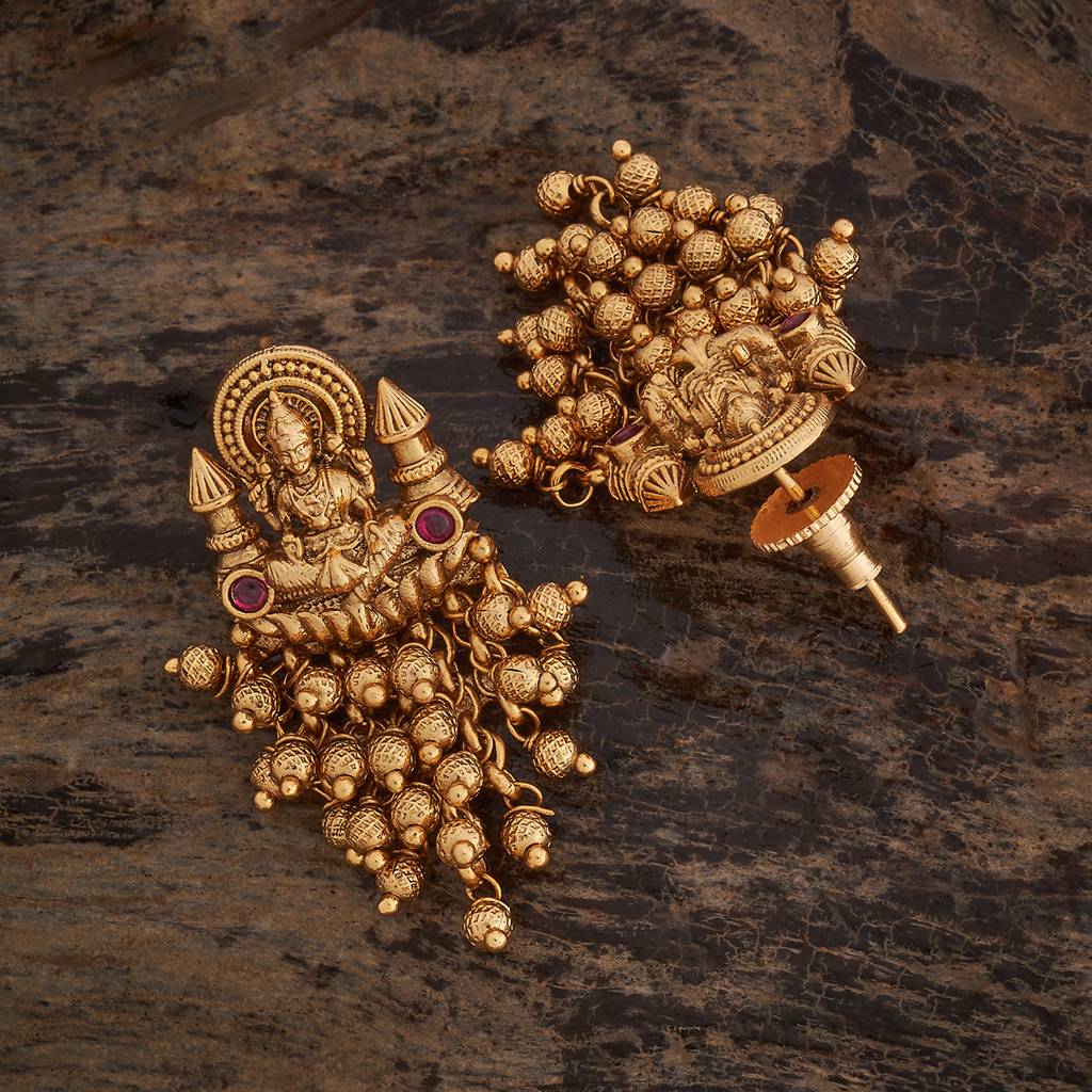Ruby Gold - Plated Festive Antique Earring - 437693 : 437693