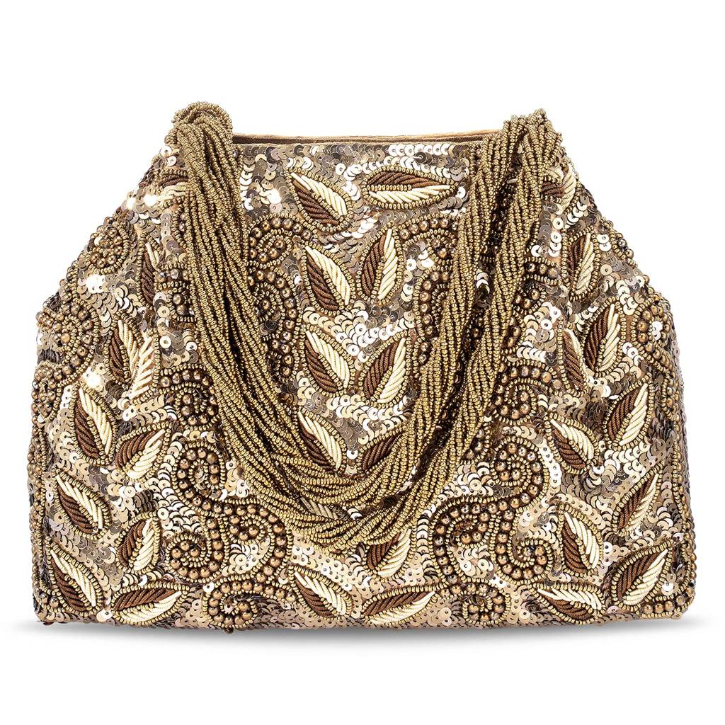 Potli Bags For Women Evening Bag Clutch Ethnic Bride Purse With Drawstring (P17Br) : P17BR