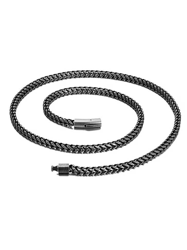 Black Cuban Chain Contemporary Jewellery Gift For Men & Boys : PX9CH114
