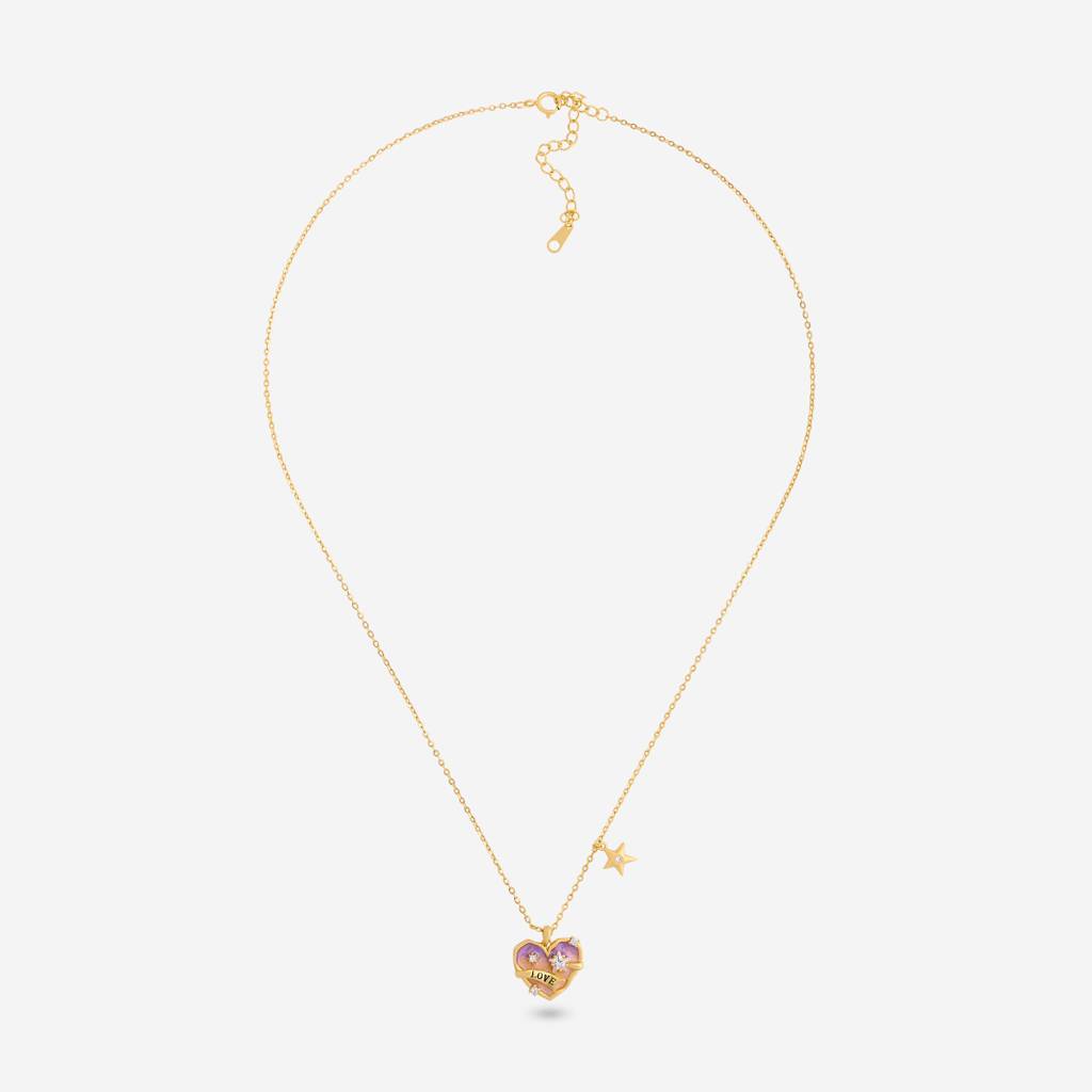 Lavender Gold Plated - Office Wear Silver Chain Pendant - 466603 : 466603