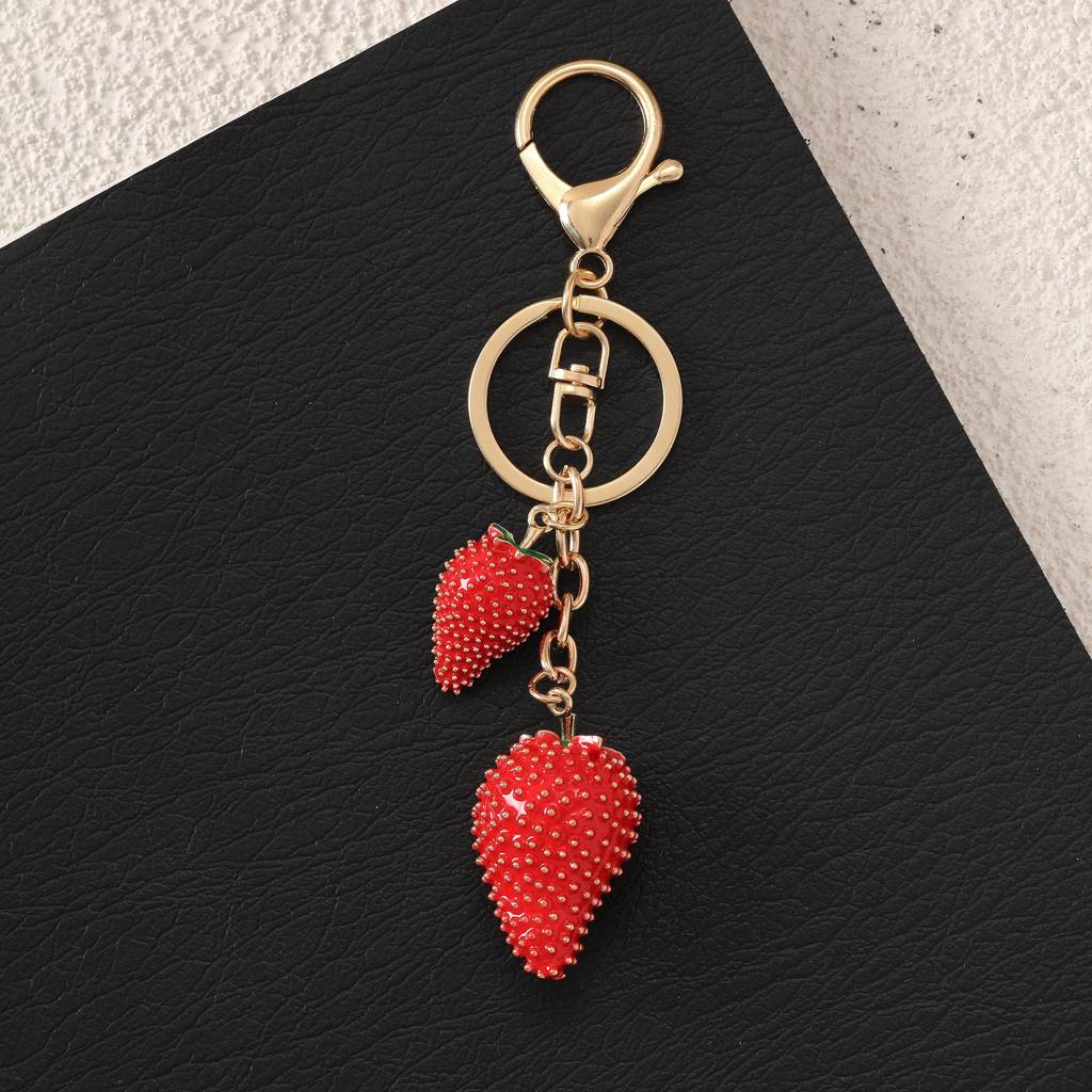 Strawberries Handbag & Purse Charm : C-BG-0042-G-RD