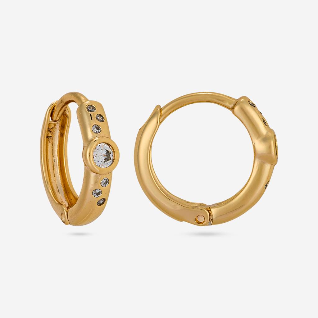 White Gold - Plated Casual Wear Trendy Zircon Earring - 464552 : 464552