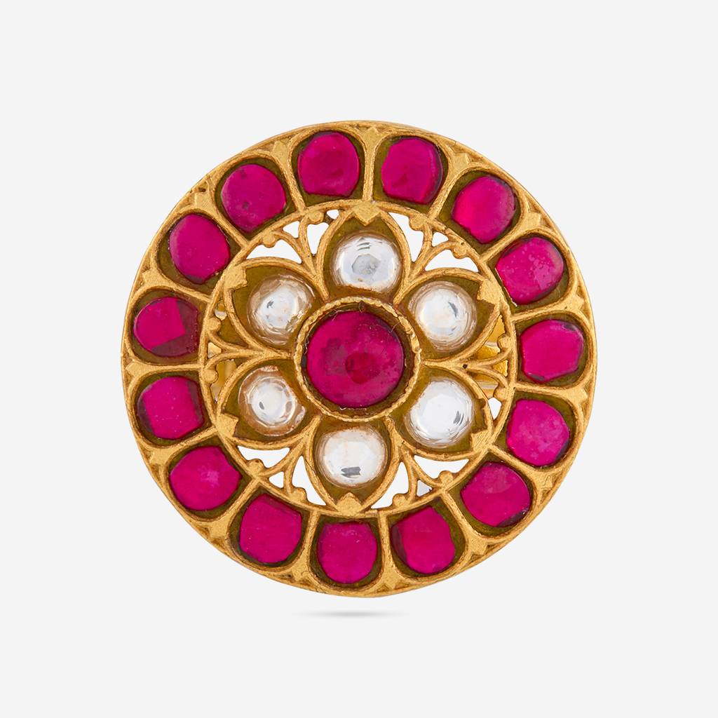 Ruby Gold - Plated Festive Temple Finger Ring - 464843 : 464843