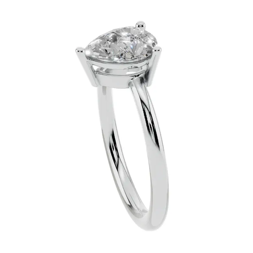 The Teardrop Solitaire Ring : LR05-W-10
