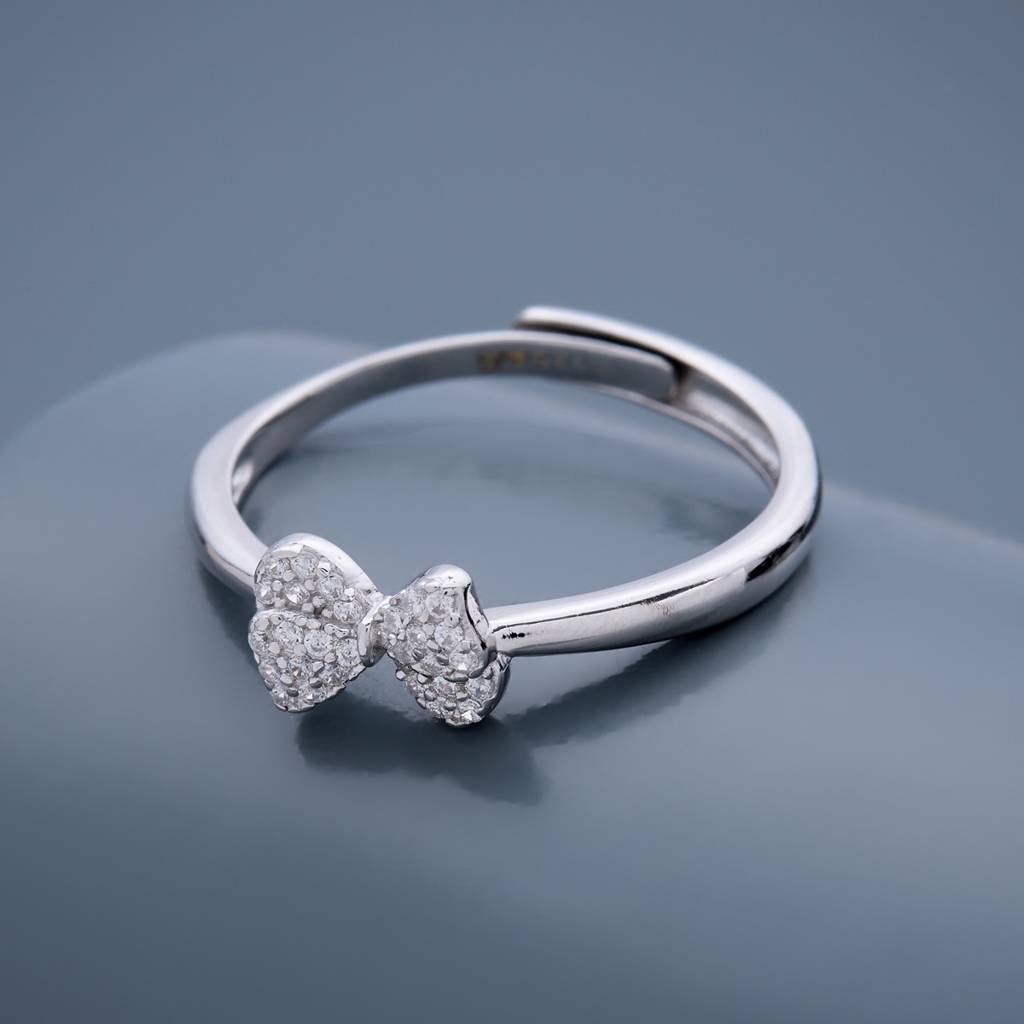 White Plated - Office Wear Silver Finger Ring - 448547 : 448548